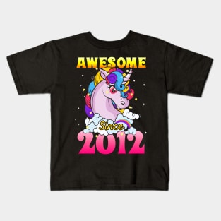 Funny Awesome Unicorn Since 2012 Cute Gift Kids T-Shirt